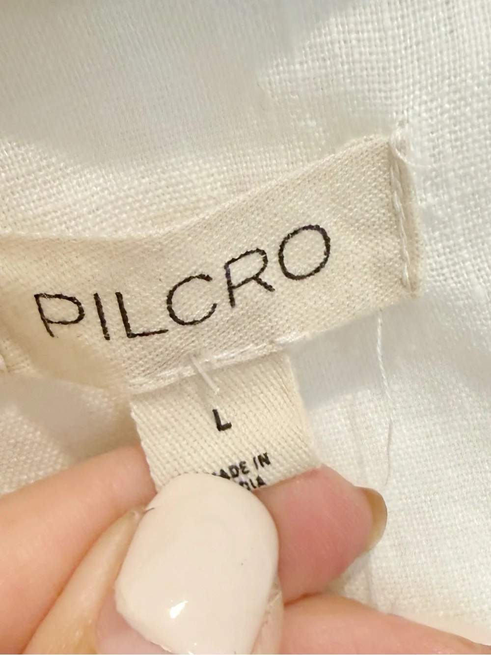 ANTHROPOLOGIE PILCRO The Tallulah Double Puff Sleeve Blouse White Linen size L